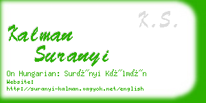 kalman suranyi business card